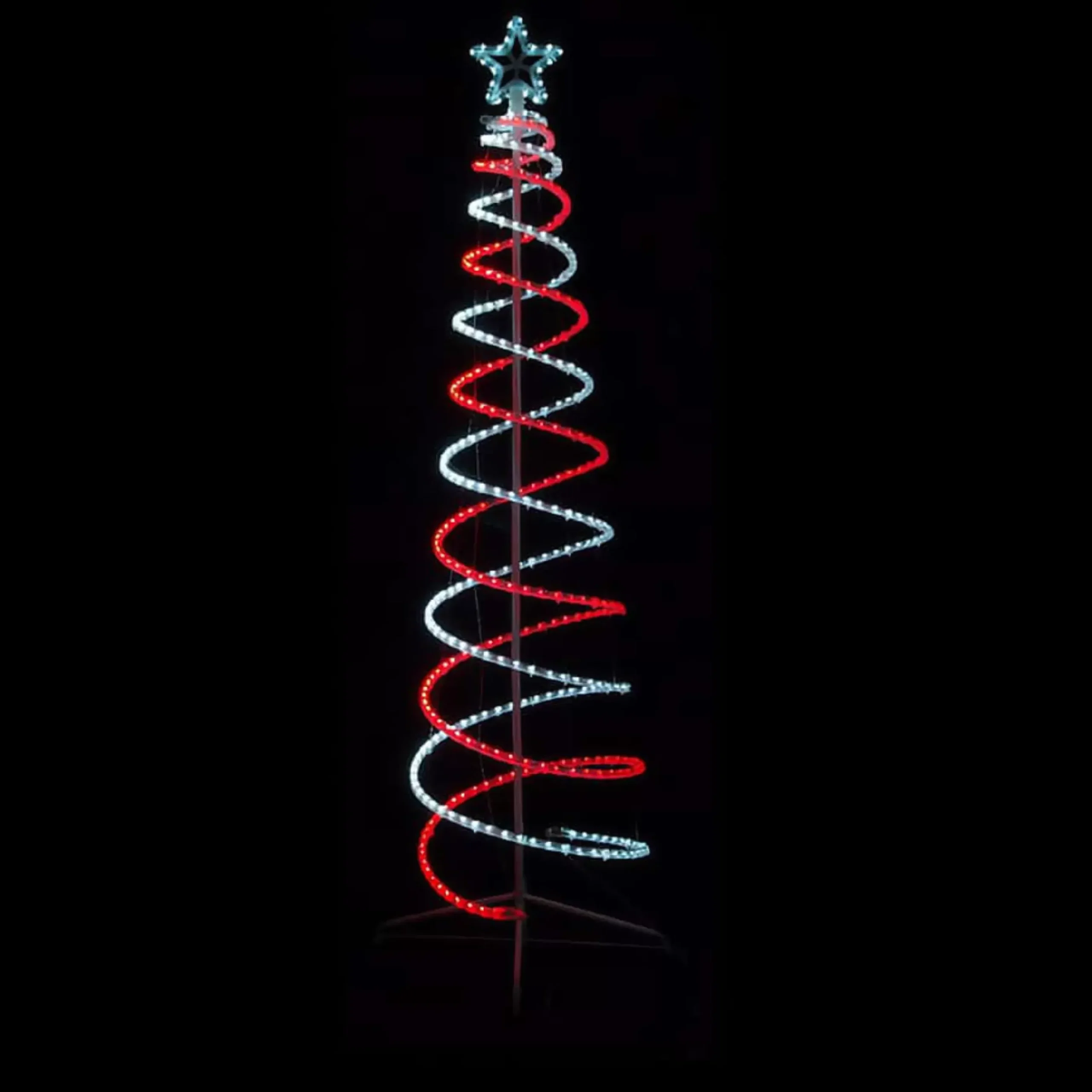 Red And White Double Sprial Led Roplight Tree - 210Cm