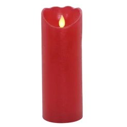 Red Beacon Led Wax Pillar - 20Cm