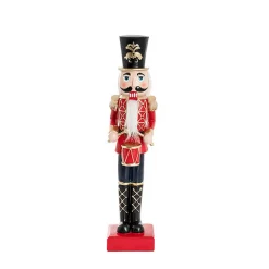 Red Black Traditional Nutcracker With Drum - 39Cm