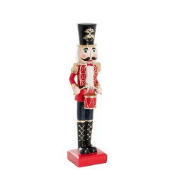 Red Black Traditional Nutcracker With Drum - 39Cm