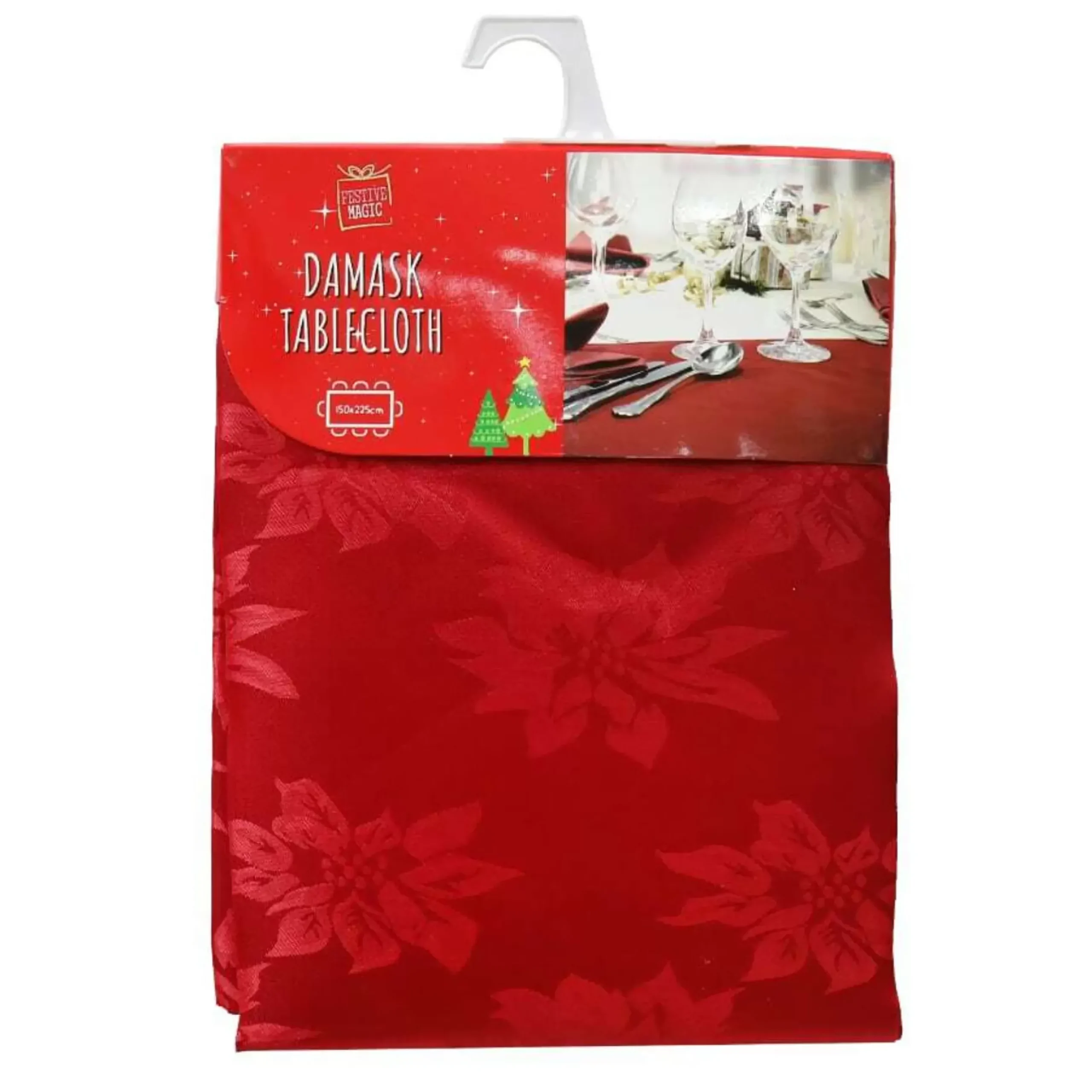 Red Damask Tablecloth - 225Cm