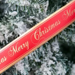 Red Gold Satin Merry Christmas Ribbon - 20M
