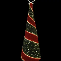 Red Green Light Up Christmas Cone Tree - 300Cm