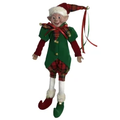 Red Green Tartan Christmas Elf (2 Styles) - 45Cm