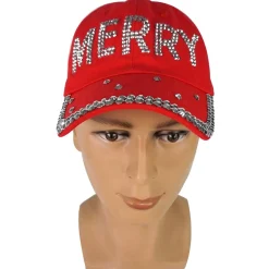 Red Jewelled Christmas Baseball Cap