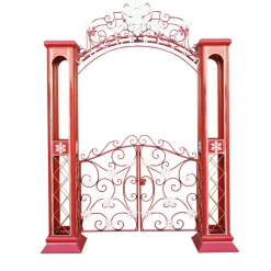 Red Metal Christmas Wonderland Gates - 273Cm