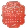 Red Metal Magnet Advent Calendar - 34Cm