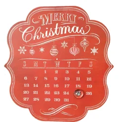 Red Metal Magnet Advent Calendar - 34Cm