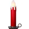 Red Metallic Battery Operated Light Up Candle - 57Cm