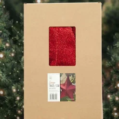 Red Pop-Up Tinsel Star - 80Cm