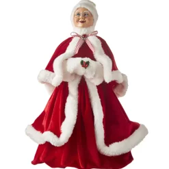 Red Velvet Mrs Claus With Faux White Fur - 47Cm
