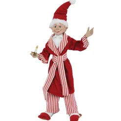 Red White Bedtime Reve Christmas Elf - 42.5Cm