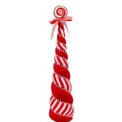 Red White Candy Swirl Cone Tree - 50Cm