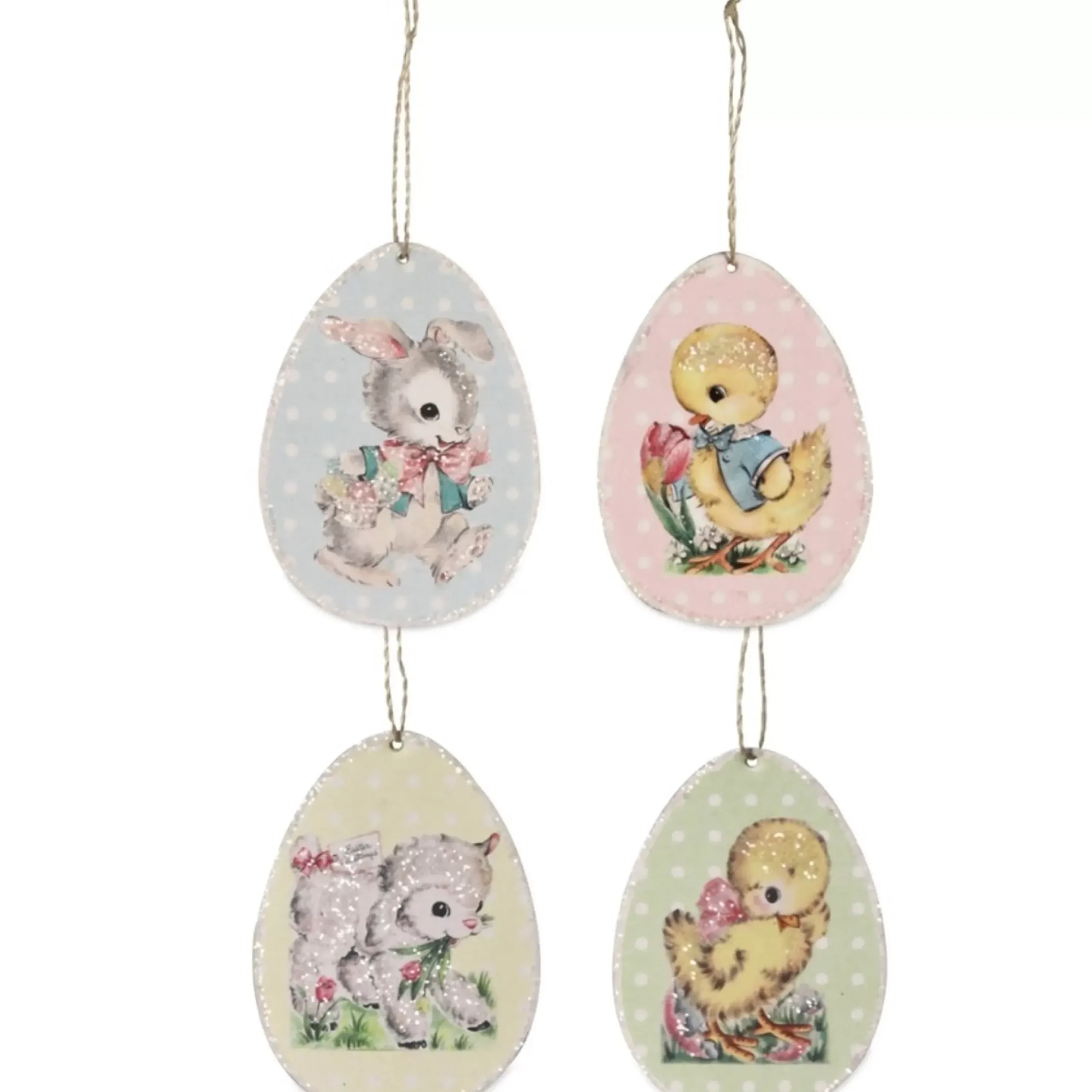 Retro Paper Egg Ornament (4 Designs) - 8Cm