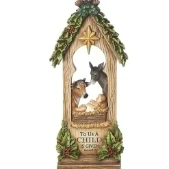 Roman Nativity Stable With Baby And Animals - 20Cm
