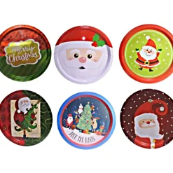 Round Metal Christmas Tray - 32Cm