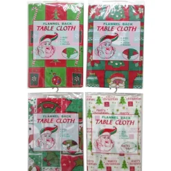 Round Vinyl Christmas Tablecloth - 152Cm