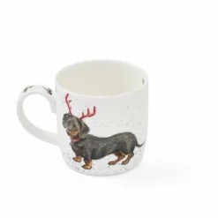 Royal Worcester Dachshund Through The Snow Mug - 12Cm
