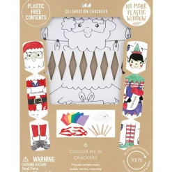 Santa And Elf Colour Me In Cracker (Pack Of 6) - 30Cm