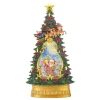 Santa In Chimney Light Up Water Tree - 35Cm