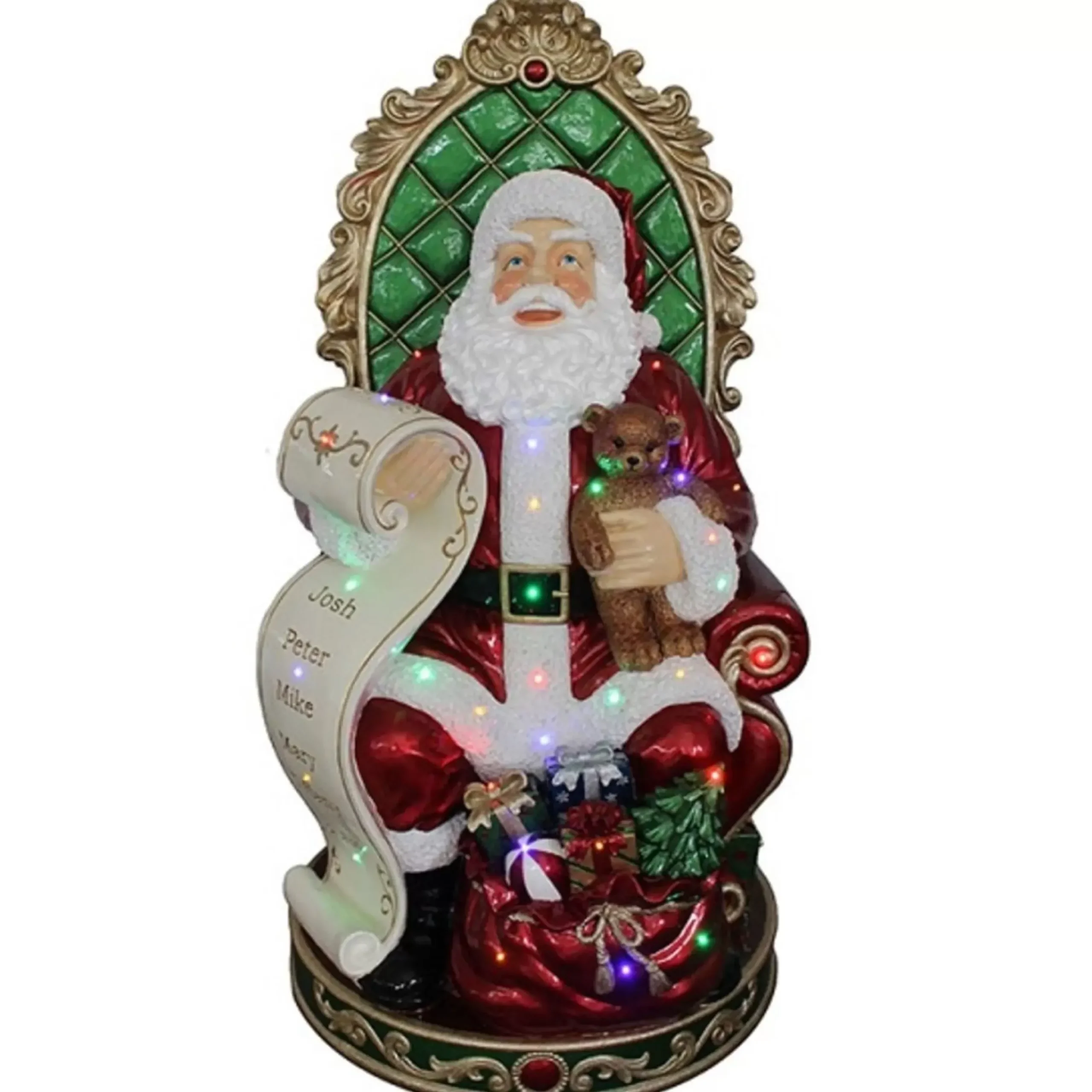 Santa On The Chair With List - 154Cm