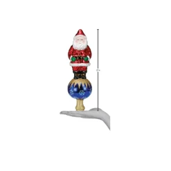 Santa Tree Top Glass Ornament - 30Cm