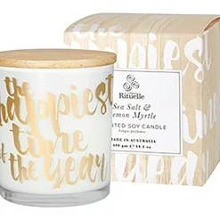 Sea Salt & Lemon Myrtle Scented Soy Candle