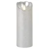 Silver Beacon Led Wax Pillar Candle - 20Cm