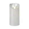 Silver Beacon Led Wax Pillar Candle - 15Cm