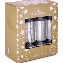 Silver Diamond Mini Christmas Cracker (Pack Of 8) - 14Cm