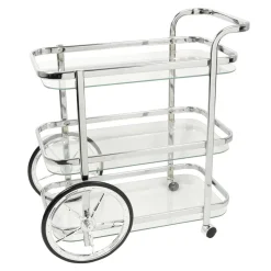 Silver Norris Triple Shelf Cart - 74Cm