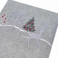 Silver Regal Reindeer Tablecloth - 225Cm
