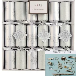 Silver White Platinum Cracker (Pack Of 6) - 30Cm