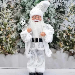 Silver White Santa Claus - 45Cm