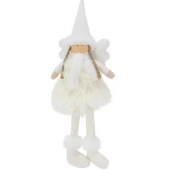 Sitting White Plush Fairy - 37Cm