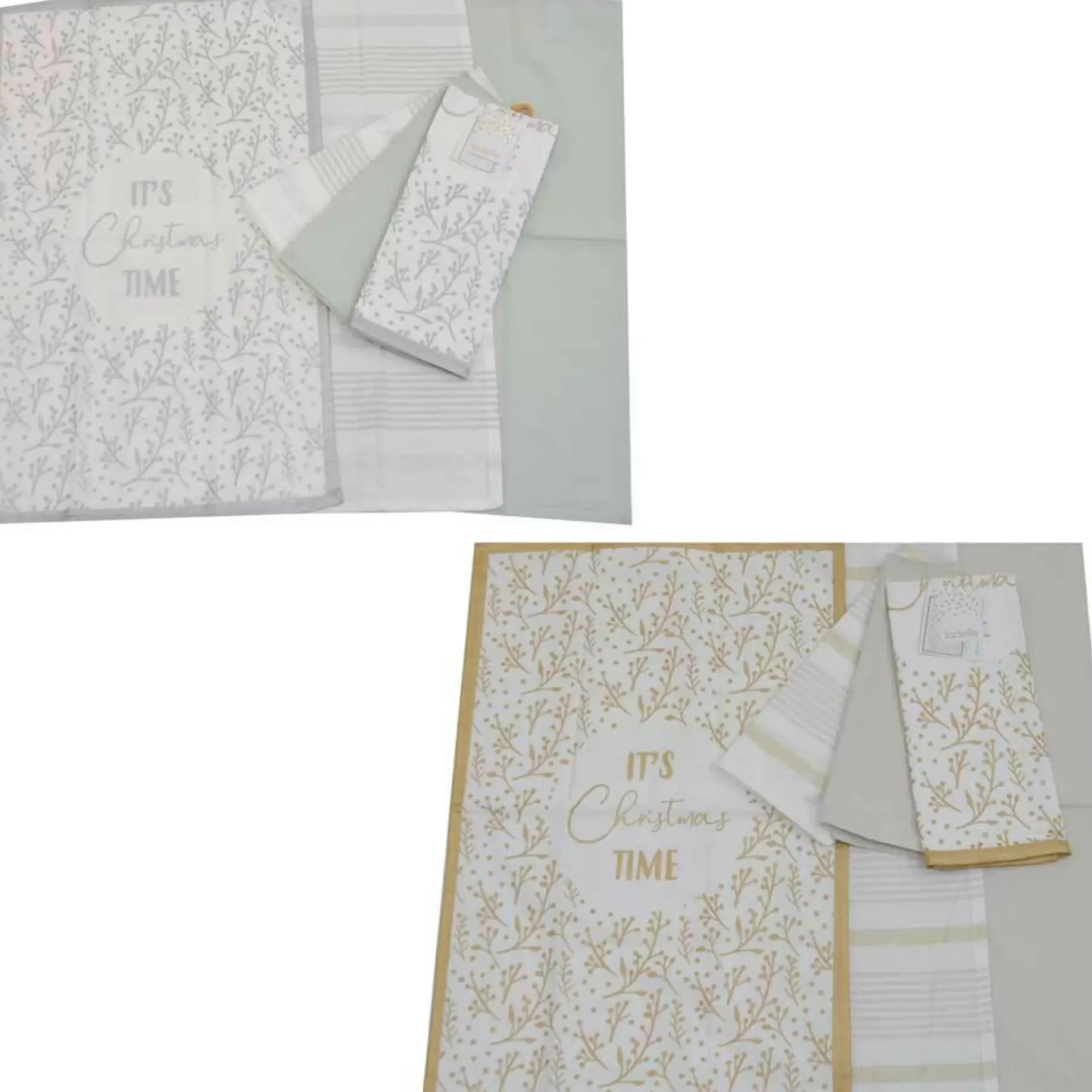 Sparkle Christmas Time Kitchen Towel Pack Of 3 (2 Styles)