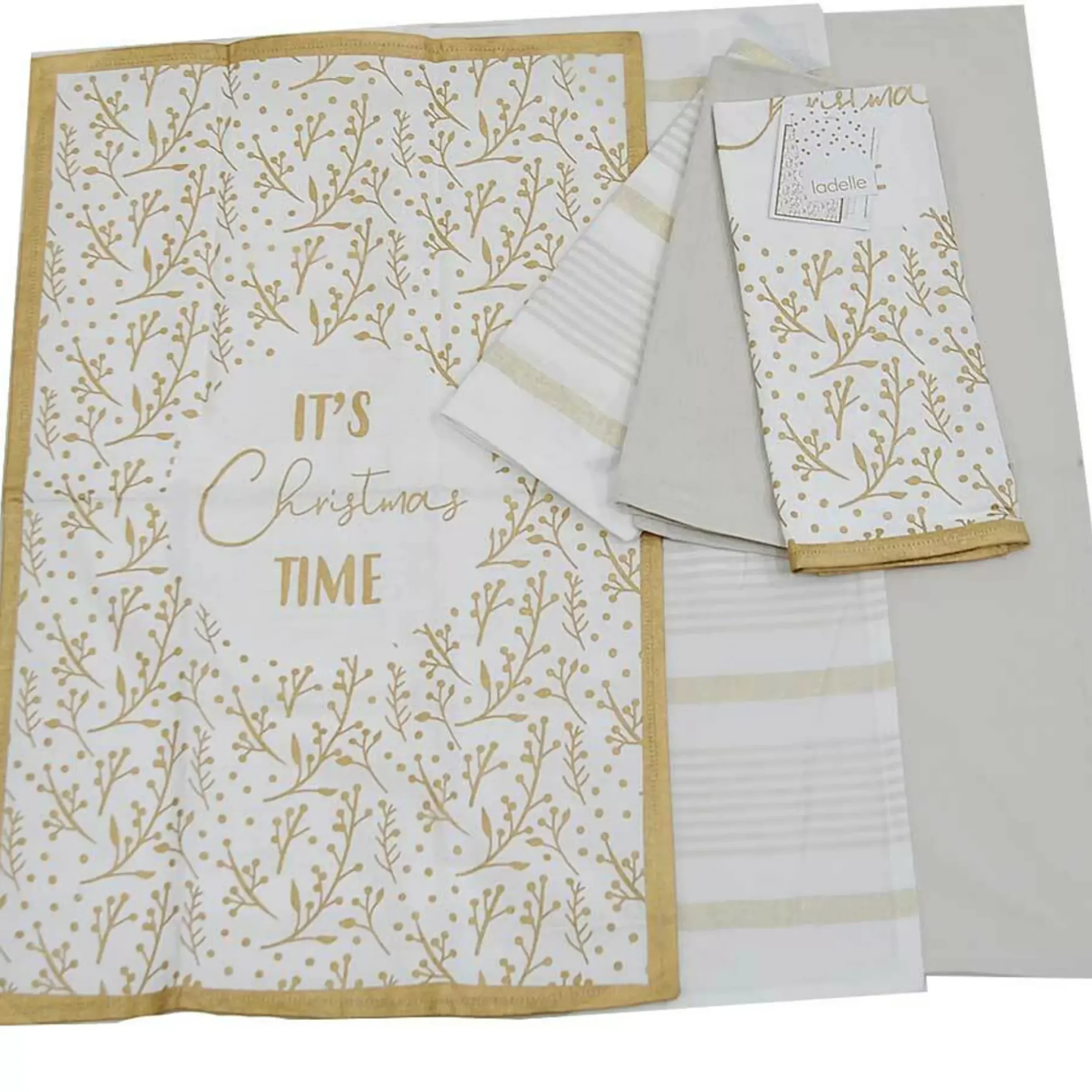 Sparkle Christmas Time Kitchen Towel Pack Of 3 (2 Styles)