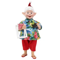 Summer Holiday Christmas Elf Wearing Hawaiian Shirt (2 Styles) - 30Cm