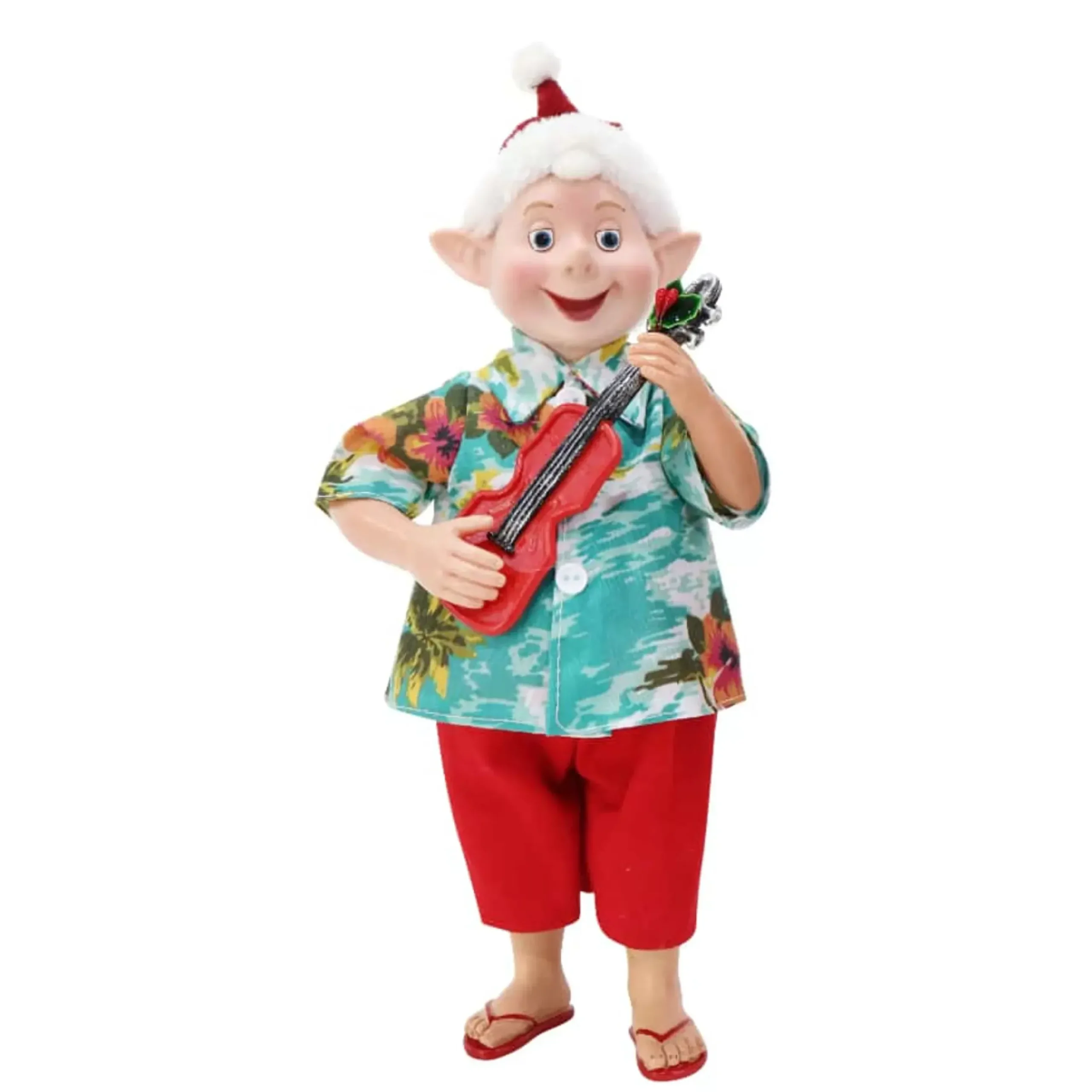 Summer Holiday Christmas Elf Wearing Hawaiian Shirt (2 Styles) - 30Cm