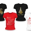 T Shirt Ladies Foiled Christmas