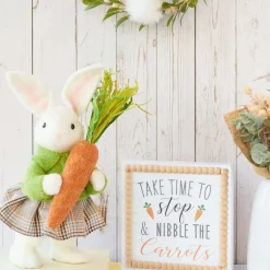 Time To Nibble The Carrots Sign - 20Cm