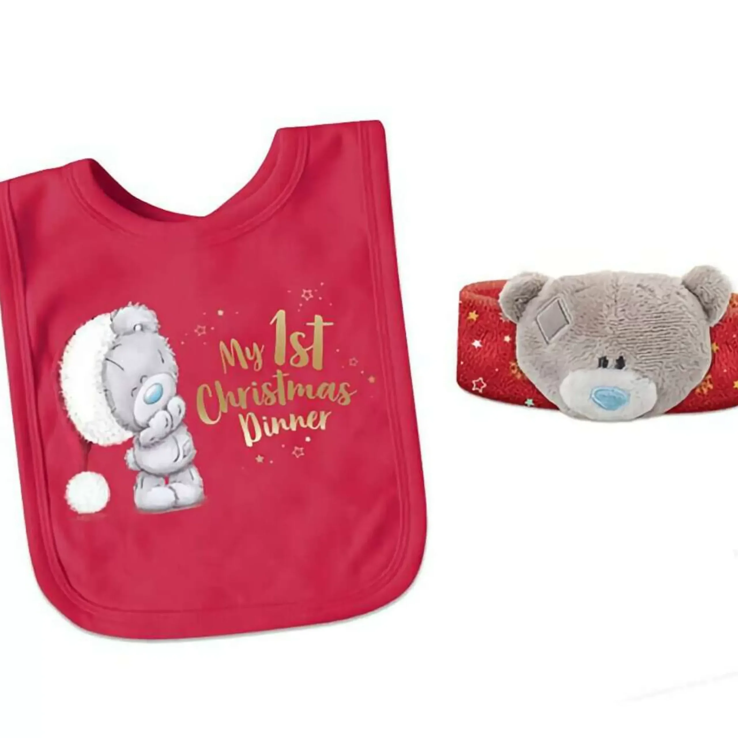 Tiny Tatty Teddy Christmas Wrist Rattle And Bib Set - Osfa