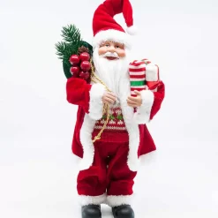 Traditional Santa Carrying Presents And Sack - 30Cm
