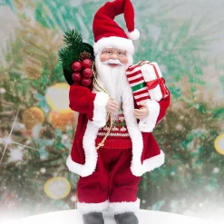 Traditional Santa Carrying Presents And Sack - 30Cm