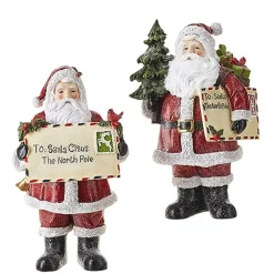 Traveling Santa Holding Letter (2 Styles) - 30.5Cm