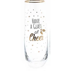 Twinkle A Glass Of Cheer Stemless Champagne Glass