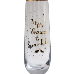 Twinkle Tis The Season Stemless Champagne Glass