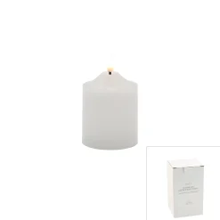 White Ellipse Led Church Candle - 12Cm