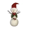 White Foam Glittered Snowman With Bells - 50Cm