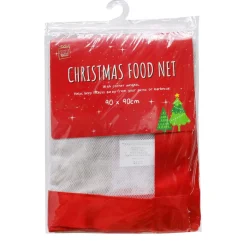 White Food Net With Red Trim - 90Cm